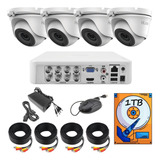 Kit Hikvision 8 Canales-4 Camaras Domo 1080 / 2mp  Metal  1tb