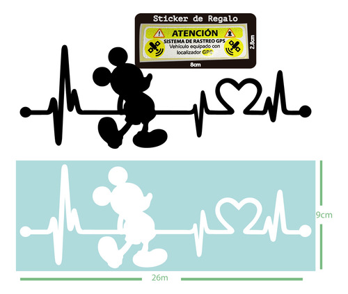 Calcomanía Para Auto Sticker De Frecuencia De Mickey 2 Pzas