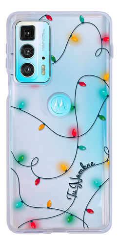 Funda Para Motorola  Luces De Navidad Con Tu Nombre