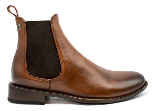 Botín Bota Chelsea Boots Piel Color Café Andre Bocassi