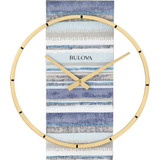 Reloj De Pared Bulova Nantucket, Acabado Dorado Y Azul