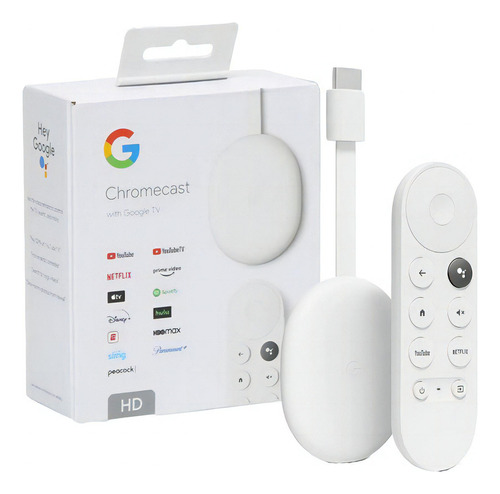 Google Chromecast Ga03131-us 4ª Geração De Voz 8gb Branco Com 1.5gb De Memória Ram