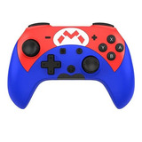 Controle Pro Joystick Compatível Com Nintendo Switch Mario Peddles  Azul / Vermelho Sem Fio Bluetooth - 123smart