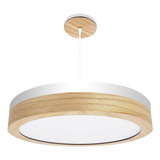 Lampara Led 30w Colgante Plafon 42x9cm Tubo Madera G1 Color