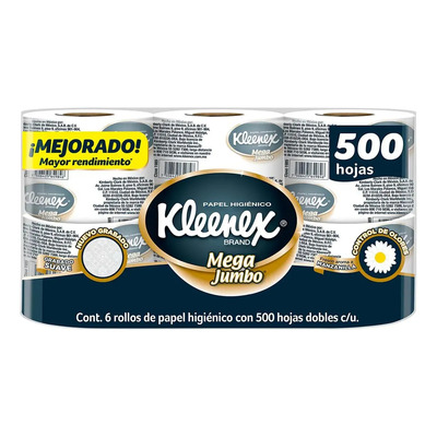 Papel Higienico Kleenex Con 6 Rollos De 500 Hojas