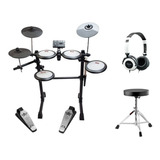 Bateria Eletrônica Turbo 7 Pad Tdx16 Kit Com Banco E Fone