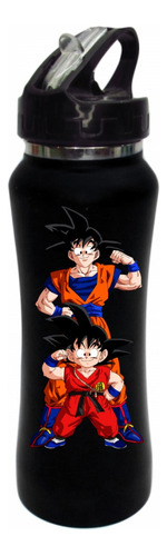 Termo Pitillo Goku Ev Dragon Ball Botilito Negro 650ml 