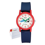 Reloj Infantil Q&q Niño Futbol Soccer Números Manecillas Qq