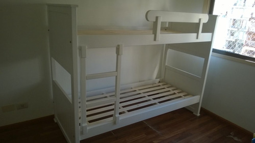 Cama Superpuesta Doble Baja En Madera Laqueada