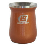 Mate Termico Acero Lusqtoff 300ml + Bombilla Plana Inox Color Naranja