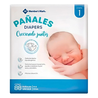 Pañales Etapa 1 Unisex 88 Pz (indicador De Humedad) Premium | MercadoLibre
