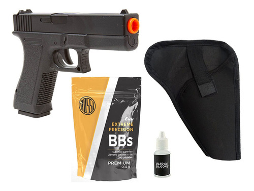 Pistola Airsoft Spring Vigor Glock + 1000 Bb + Coldre + Óleo