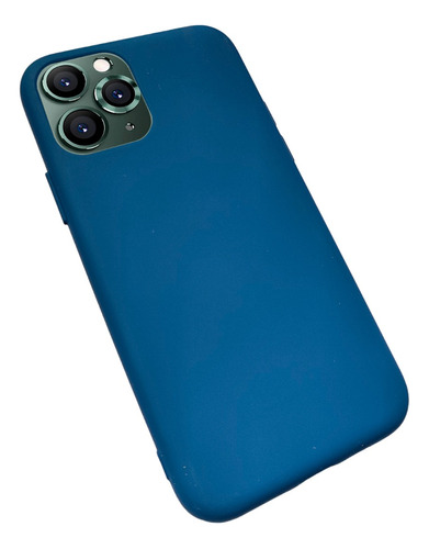 Funda Silicona Mate Gamuza + Vidrio Full Para iPhone 11 Pro