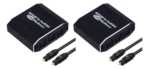 2x 1x3 Digital Optical Audio Splitter, Spdif Toslink Optica