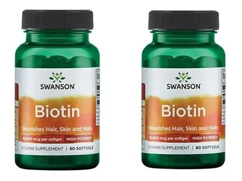 Biotina Biotine Alta Potencia Sosteninda Pack 2x 10000mcg