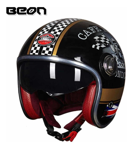 Casco Beon Para Moto Modelo Café Racer O Scrambler