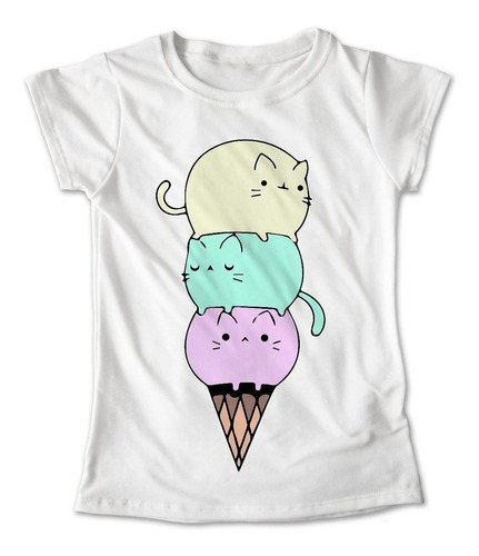 Blusa Gatos Colores Playera Estampado Nieve Helado #230