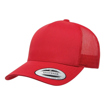 Gorra Trailero De Malla Lisa Yupoong Flexfit 6606 Snapback Rojo Un Lisa
