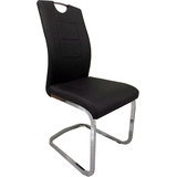 Silla Cromada Negra Moderno Caja X 3 Sillas