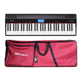Kit Piano Digital Roland Go-61p Go Piano + Capa E Adaptador