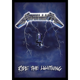 Quadro Metallica Ride The Lightning Moldura 42x29cm