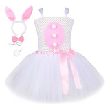 Vestido Blanco Con Forma De Conejo De Pascua Para Niñas, Tut