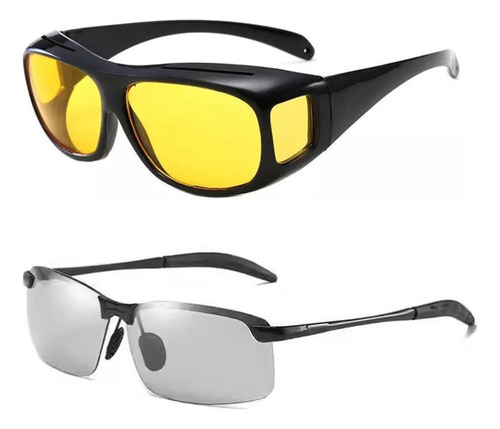2 Pcs Lentes De Sol Gafas Polarizadas Uv400 Para Día Y Noche
