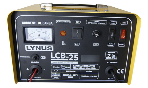 Carregador Portátil De Baterias Lcb25 Lynus 25-150ah 220v