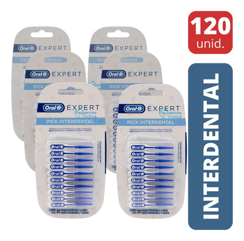 Pick Interdental Expert Oral B - 120 Unidades ( 6 Cartelas)