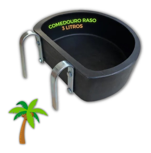 Comedouro Forte Para Mini Pig Cocho Animais Sítio 3 Lts