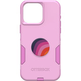 Funda Otterbox iPhone 15 Pro Max + Popsocket - Rosa / Rayas