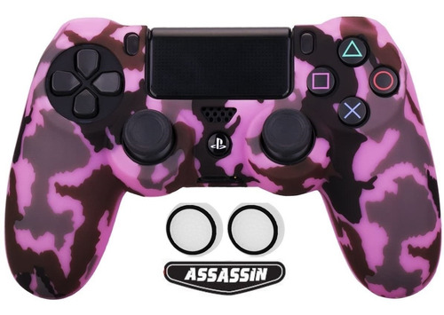 Funda Ps4 Camuflada + Cubregrips Analogicos Ps4 Stick Y Lbd