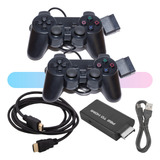 Kit Ps2 Com 2x Controle Compatível + Hdmi Ps2 + Cabo Hdmi 1m