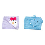 Toalla De Baño Bebe Suave Absorbente Con Gorro Niños Algodón