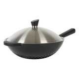 Wok Kenmore Eugene De Aluminio Fundido De 13 Pulgadas - Negr