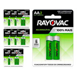 18 Pilhas Recarregaveis Aa Rayovac (9 Cart)