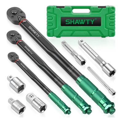 Shawty Kit Llaves Dinamométricas Torquímetro 1\u002F2'' 28-210 N.m, 3\u002F8'' 19-110 N.m, 1\u002F4'' 3-33 N.m, Con 6 Adaptadores, Rango De Precisión De ±3%, Escala Doble De 72 Dientes, Para Bicicleta,motocicleta | Envío gratis
