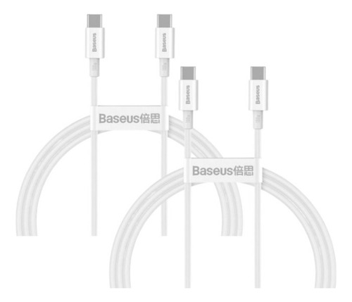 Kit C/2 Cabos Usb-c X Usb-c Turbo Baseus 60w 1.5m