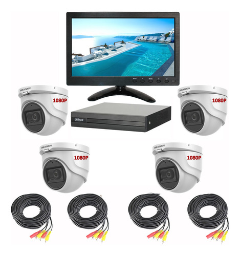 Kit Pantalla 10 Pulgadas + 4 Camaras Camion Dvr 12v Graba