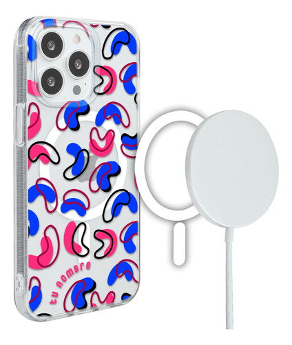 Funda Para iPhone Magsafe Mujer Figuras Abstracto Con Nombre