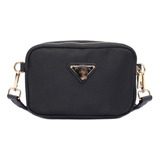 Pra-da Bolsa De Nailon De Moda Para Mujer Clásico Negro