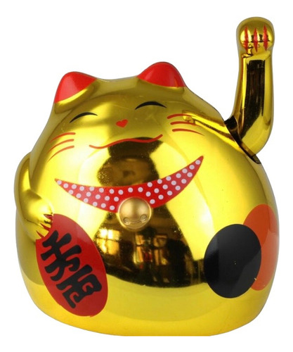 Gatito De La Fortuna Y La Suerte Maneki Neko Plateado Kawaii