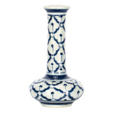 Jarrón Little Bud De Cerámica De Porcelana Azul Y Blanco De 