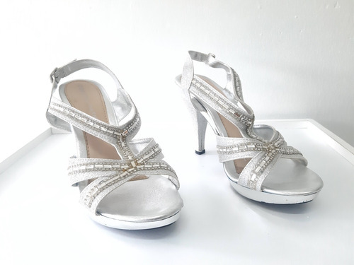 Dorthy Gaynor Plateadas 23.5cm 4 Inch Tacones Zapatillas 