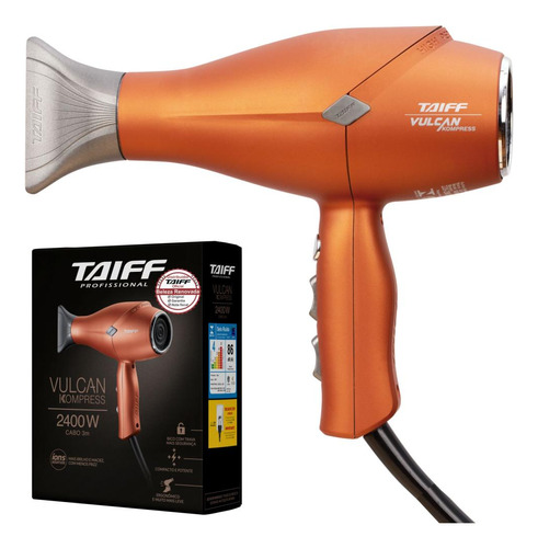 Secador De Cabelo Taiff Vulcan Kompress Profissional 2500w