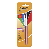 Caneta Retrátil Bic 4 Cores 4 Em 1 Rosa Metálico 