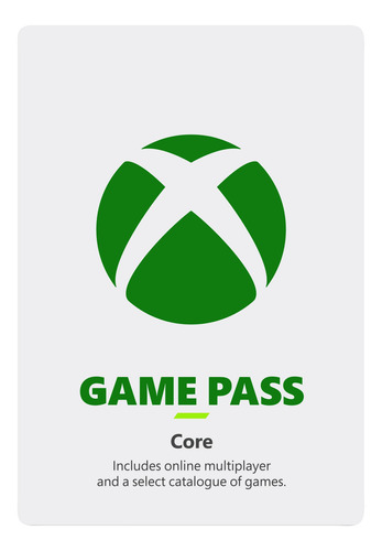 Cartão Xbox Game Pass Core Br Brasil 12 Meses Gift Card