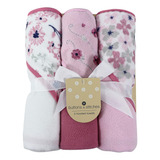 Cudlie Buttons & Stitches Baby Girl Paquete De 3 Toallas Con