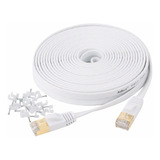 Cable Ethernet Cat7, 25 Pies/blanco/blindado