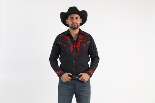 Camisa Vaquera Bordada Texas, Gran Herradura 